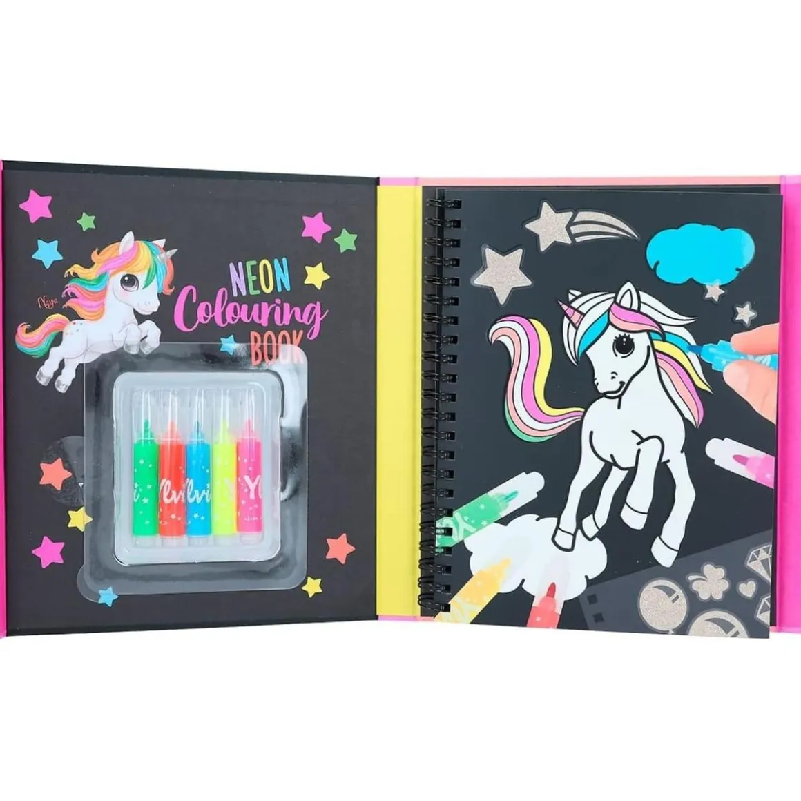 Set libro de colorear neón Ylvi