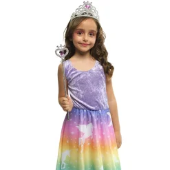 Set Tiara y Varita Princesa Rosa y Plata