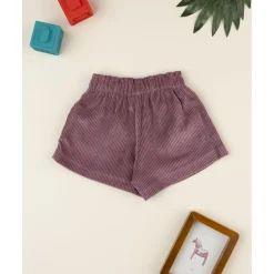 Shorts de pana rosa antiguo para niña