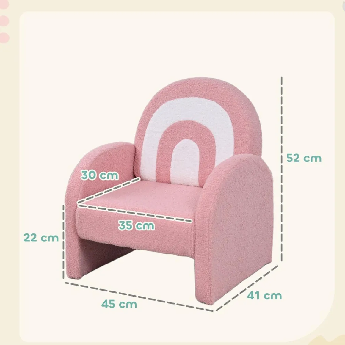 Sillón infantil Arcoíris Rosa