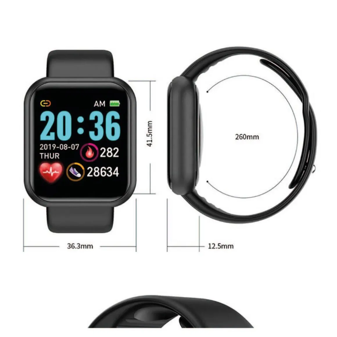 Smartwatch Reloj inteligente L8 Gris Negro