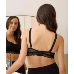 Sostén de lactancia de encaje negro