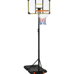 Sportnow - Canasta de baloncesto altura ajustable de 178-208 cm Amarillo y Negro