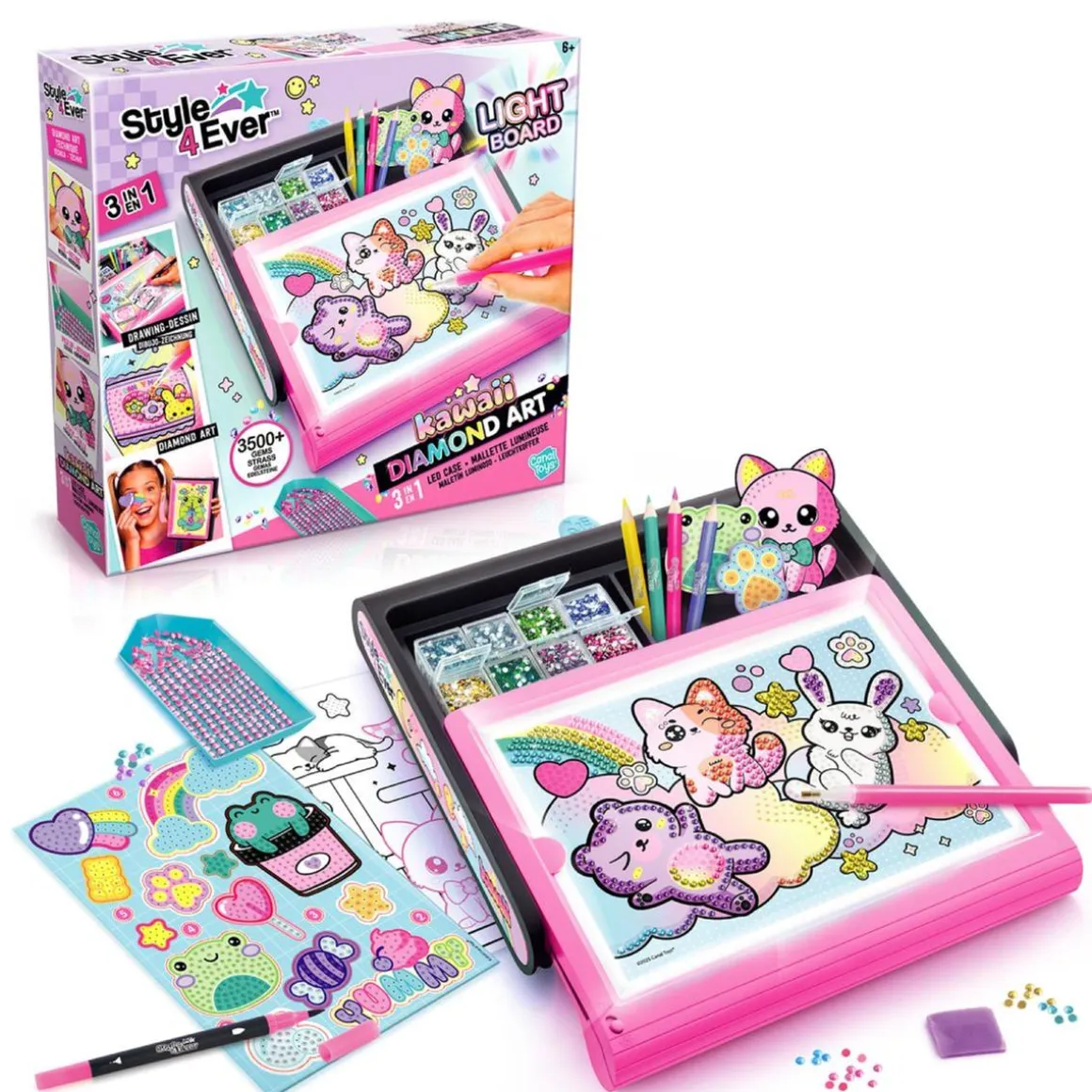 Style 4 Ever - Maletín Luminoso Diamond Art Kawaii