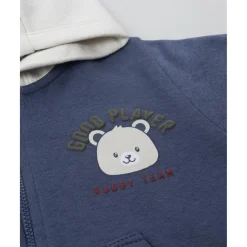 Sudadera azul con capucha y estampado para niño