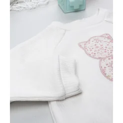 Sudadera blanca de niña con gato