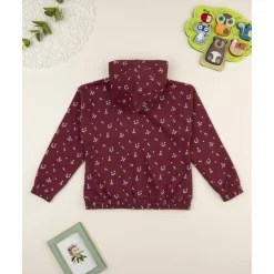 Sudadera burdeos con estampado de flores para niña