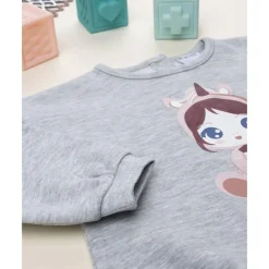 Sudadera de niña gris con estampado
