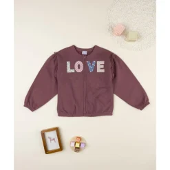 Sudadera de niña rosa con estampado Love