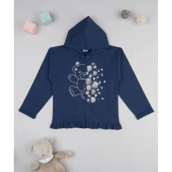 Sudadera niña azul con unicornio
