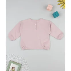 Sudadera niña rosa con estampado
