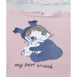 Sudadera niña rosa con estampado