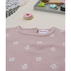 Sudadera niña rosa con flores blancas