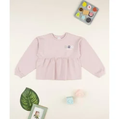 Sudadera niña rosa con margaritas