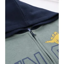 Sudadera niño azul/verde “Dinos” con capucha