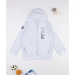 Sudadera niño gris con dinosaurio