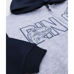 Sudadera niño gris/azul “Dinos” con capucha