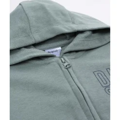 Sudadera niño verde capucha dinosaurios