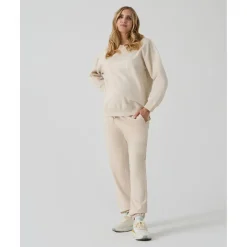 Sudadera premamá crudo con bordado