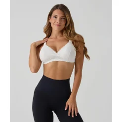 Sujetador de lactancia con encaje blanco