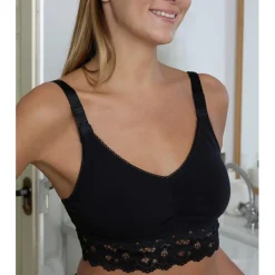 Sujetador de lactancia negro con encaje