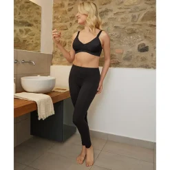 Sujetador de lactancia negro con estampado de lunares