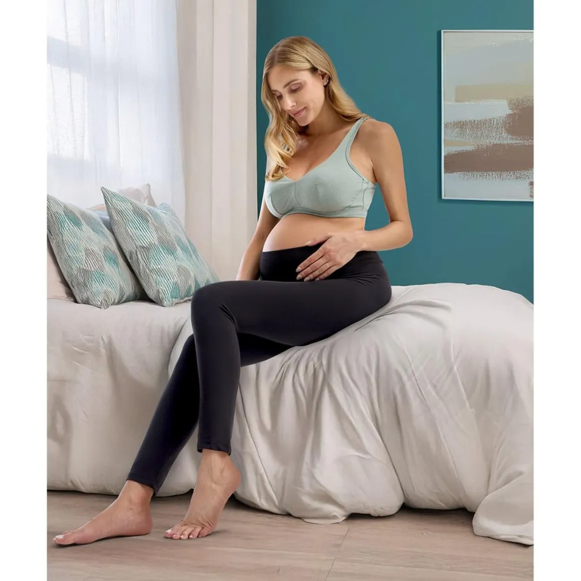 Sujetador premamá verde con lunares