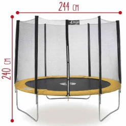 Sun & Sport - Cama elástica de 244 cm con red de seguridad