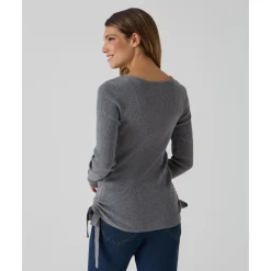 Suéter premamá gris con lazos