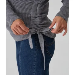 Suéter premamá gris con lazos