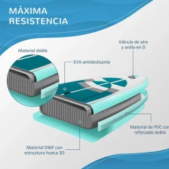 Tabla de paddle surf hinchable Outsunny blanca