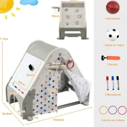 Tienda de campaña con actividades