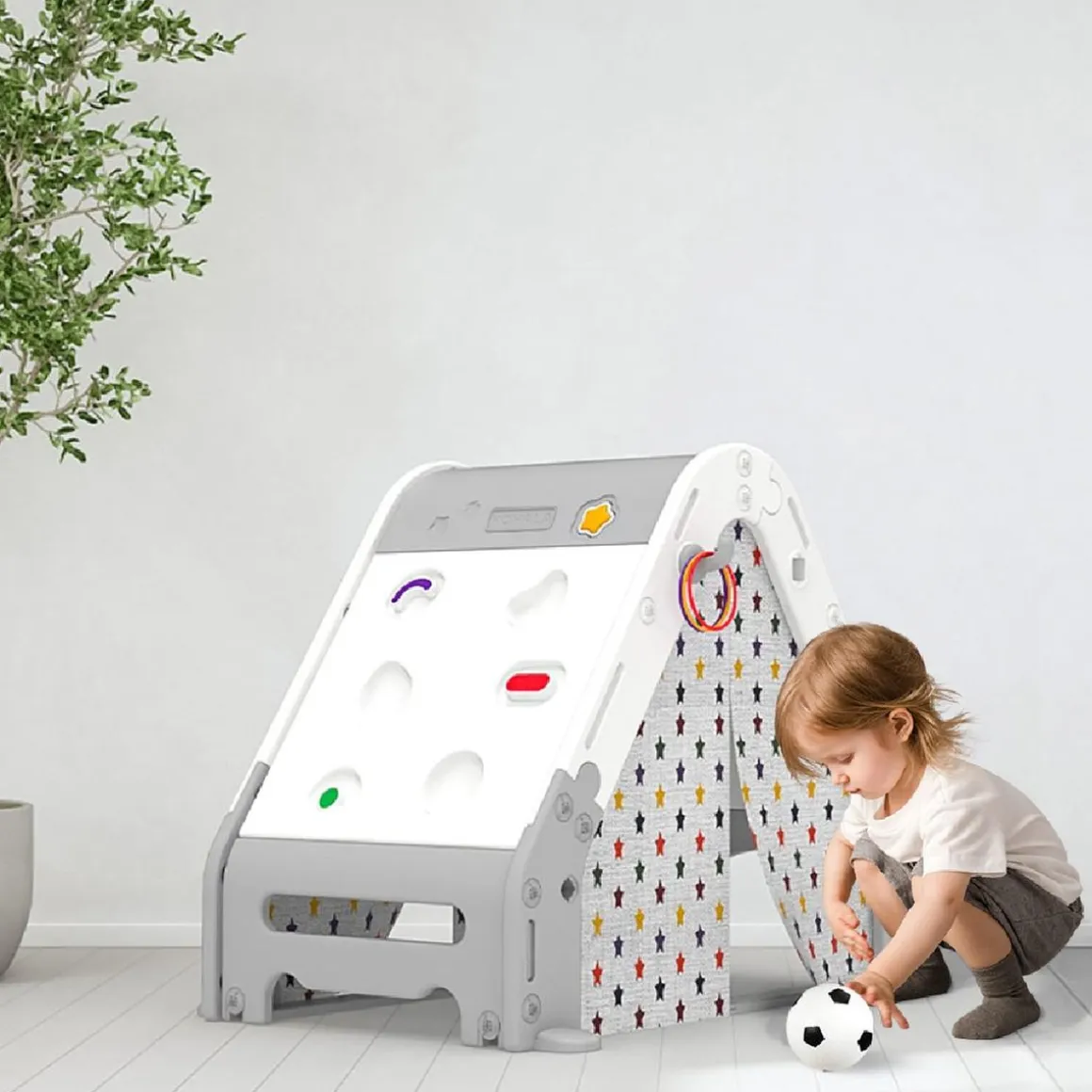 Tienda de campaña con actividades