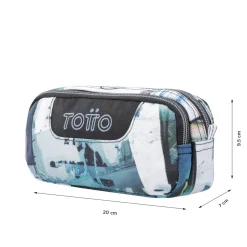 Totto - Estuche escolar dos compartimentos postales y casetes Sobre