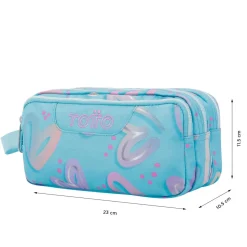 Totto - Estuche escolar tres compartimentos corazones pintados Agapec
