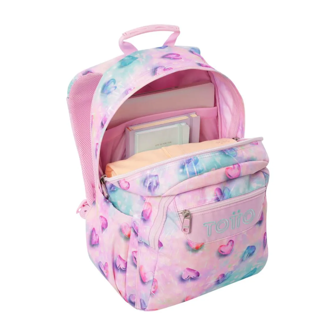 Totto - Mochila Acuareles Glitter Shiny Heart