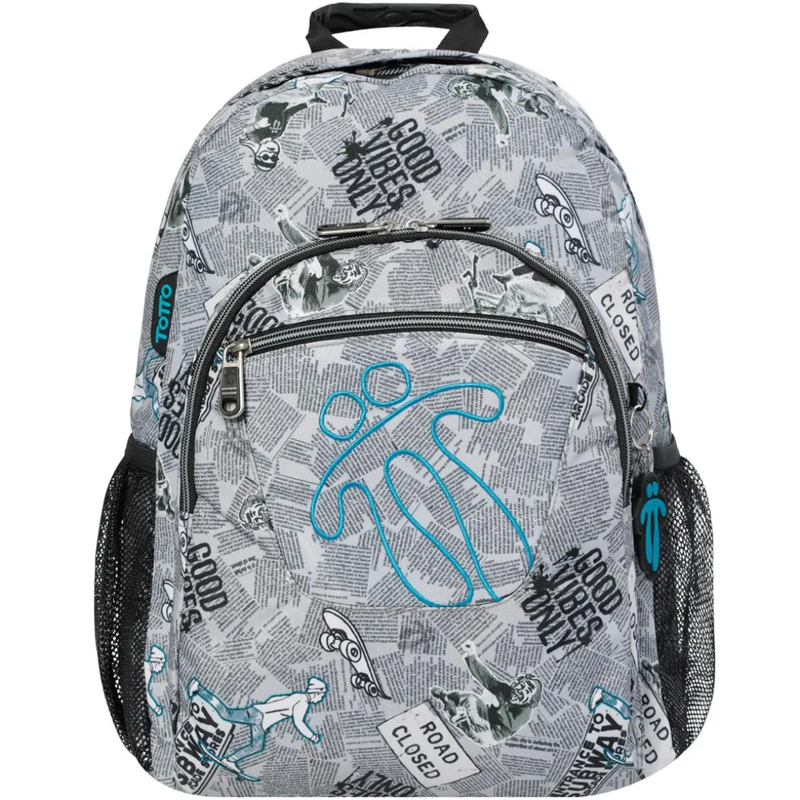 Totto - Mochila escolar adaptable a carro Acuareles Newspaper