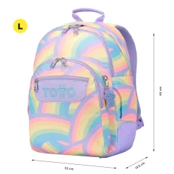 Totto - Mochila escolar arcoíris Crayoles