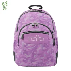 Totto - Mochila escolar camuflaje rosa Crayoles