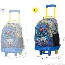 Totto - Mochila escolar con ruedas grande Monark