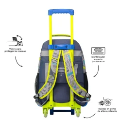 Totto - Mochila escolar con ruedas grande Monark