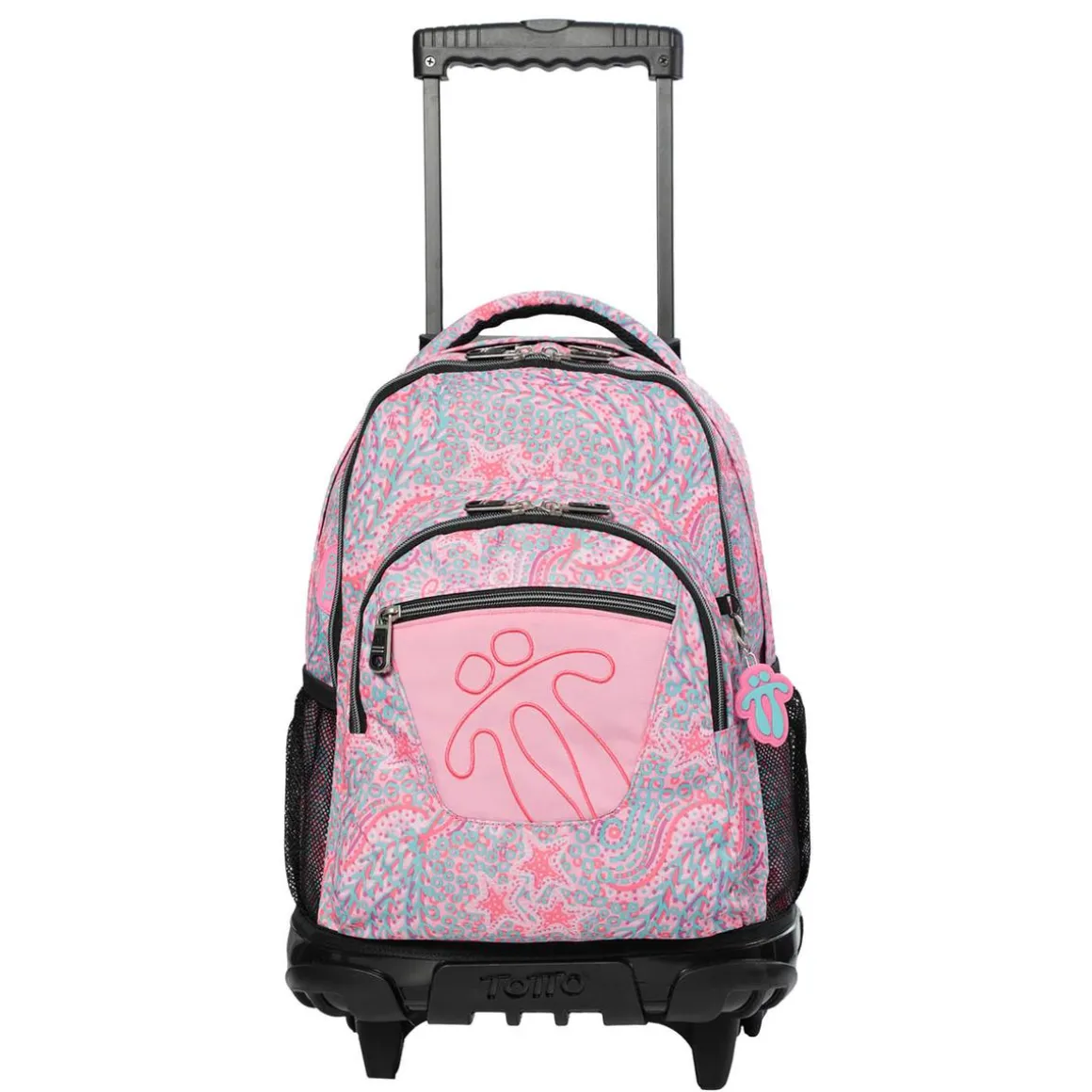 Totto - Mochila escolar con ruedas Renglones Ocean