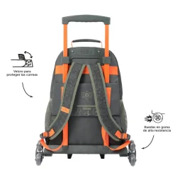 Totto - Mochila escolar con ruedas grande Brawlmaster