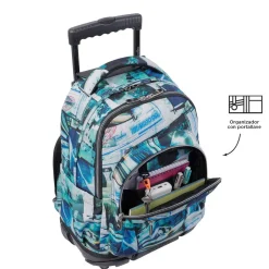 Totto - Mochila escolar con ruedas postales y casetes Renglones