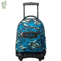 Totto - Mochila escolar con ruedas tiburones Renglones