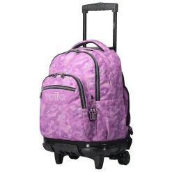 Totto - Mochila escolar con ruedas camuflaje rosa Renglones