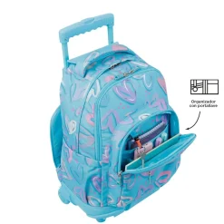 Totto - Mochila escolar con ruedas corazones pintados Renglones
