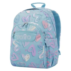 Totto - Mochila escolar corazones pintados Acuarela