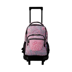 Totto - Mochila escolar pequeña con ruedas Resma - Líneas y puntos