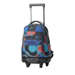 Totto - Mochila escolar pequeña ruedas cyber monstruos Resma